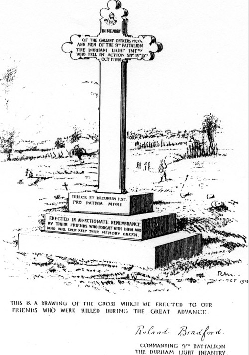 pic at Shipley Art Gallery Gateshead showing Roland's Battlefield Memorial Cross