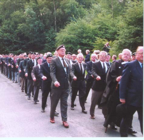 Pic of DLI  Association Members marching past the saluting dais on September 8th 2001