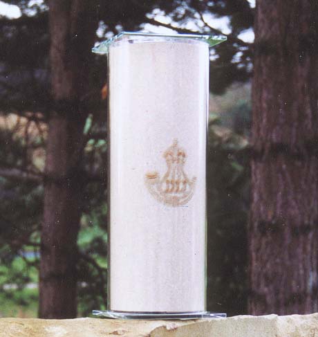 close-up pic of the DLI Ceremonial Stone Time Capsule