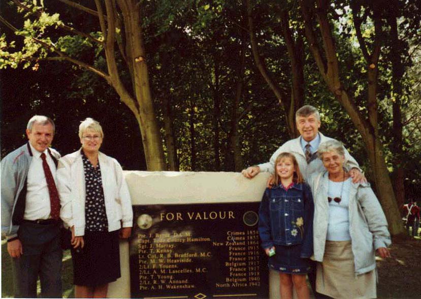 pic of the Witton Park Representatives at the DLI's VC Celebration Stone on 8th September 2001