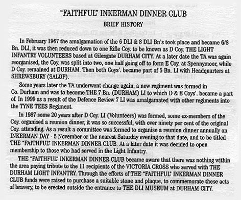 Brief History of The Faithful Inkerman Dinner Club