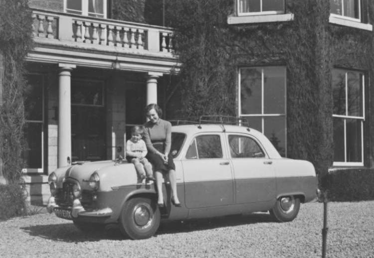 Pic of main entrance to Aden Cottage including Gerda, Jonathan Cremer's wife