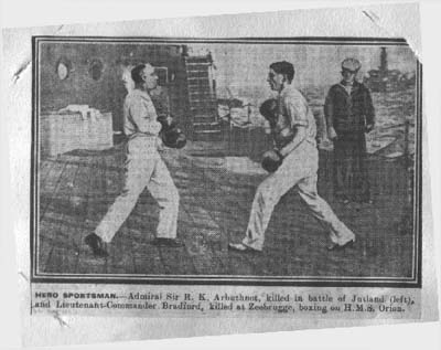 Pic of Uncle Georgie boxing with Admiral Arbuthnot
