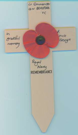 Pic of small Memorial Cross for Georgie Bradford