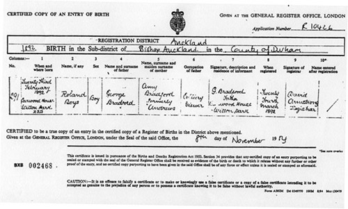 copy of Roland's Birth Certificate
