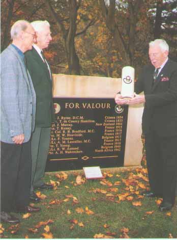 Pic of George Fraser, Colin Armstrong and Lt Col Fred Phillips prior to burial of the Time Capsule
