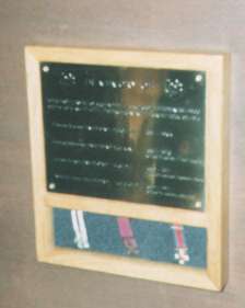 Pic of Bradford Plaque with 3 of the medals